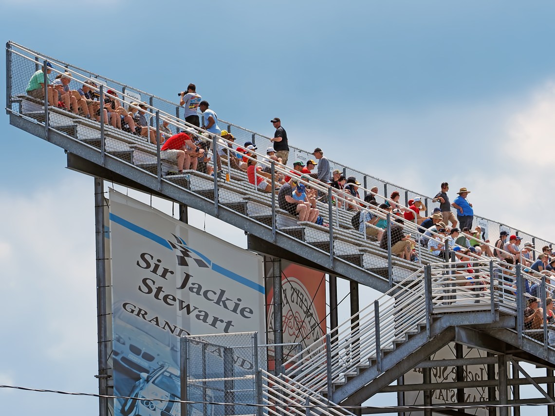 Sir Jackie Stewart Grandstand at Turn #10, top (sixth level).
