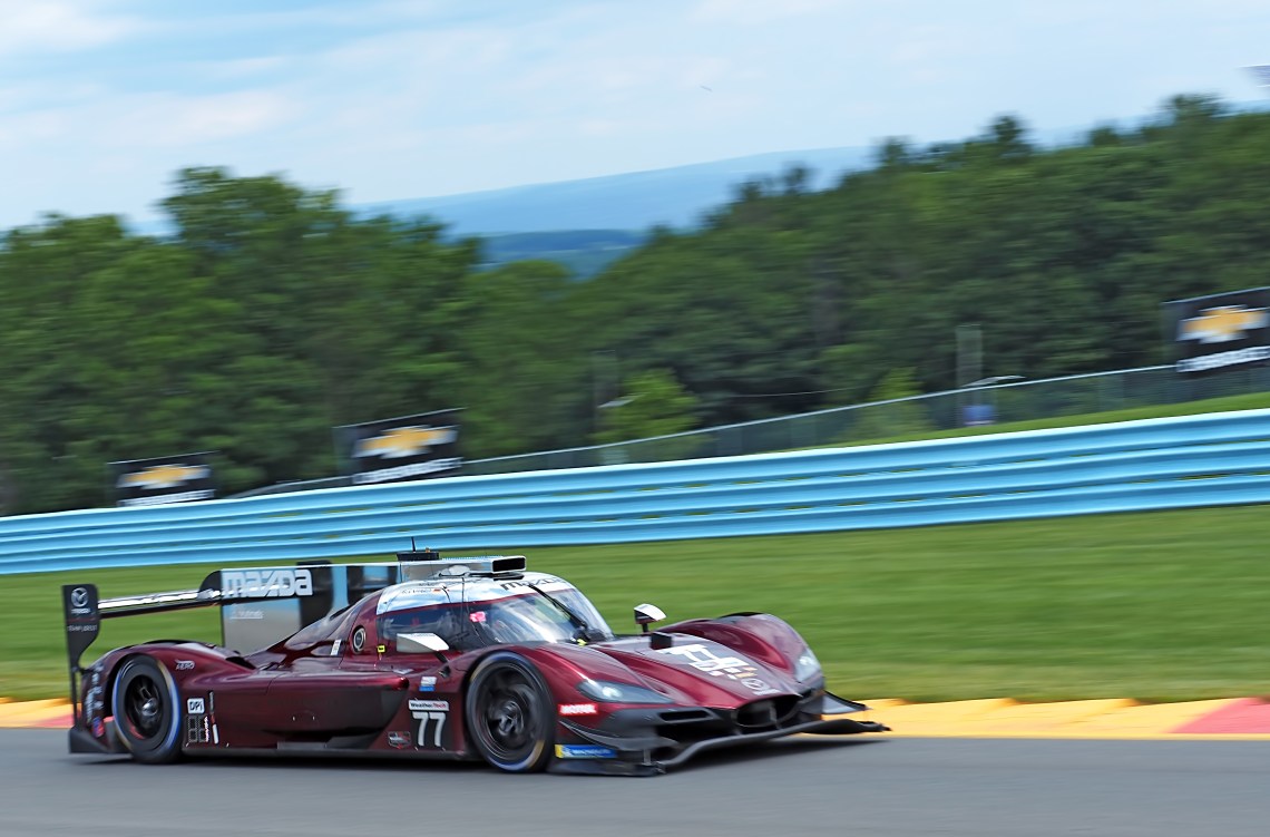 Mazda #77 shatters the Watkins Glen lap record to seize pole.